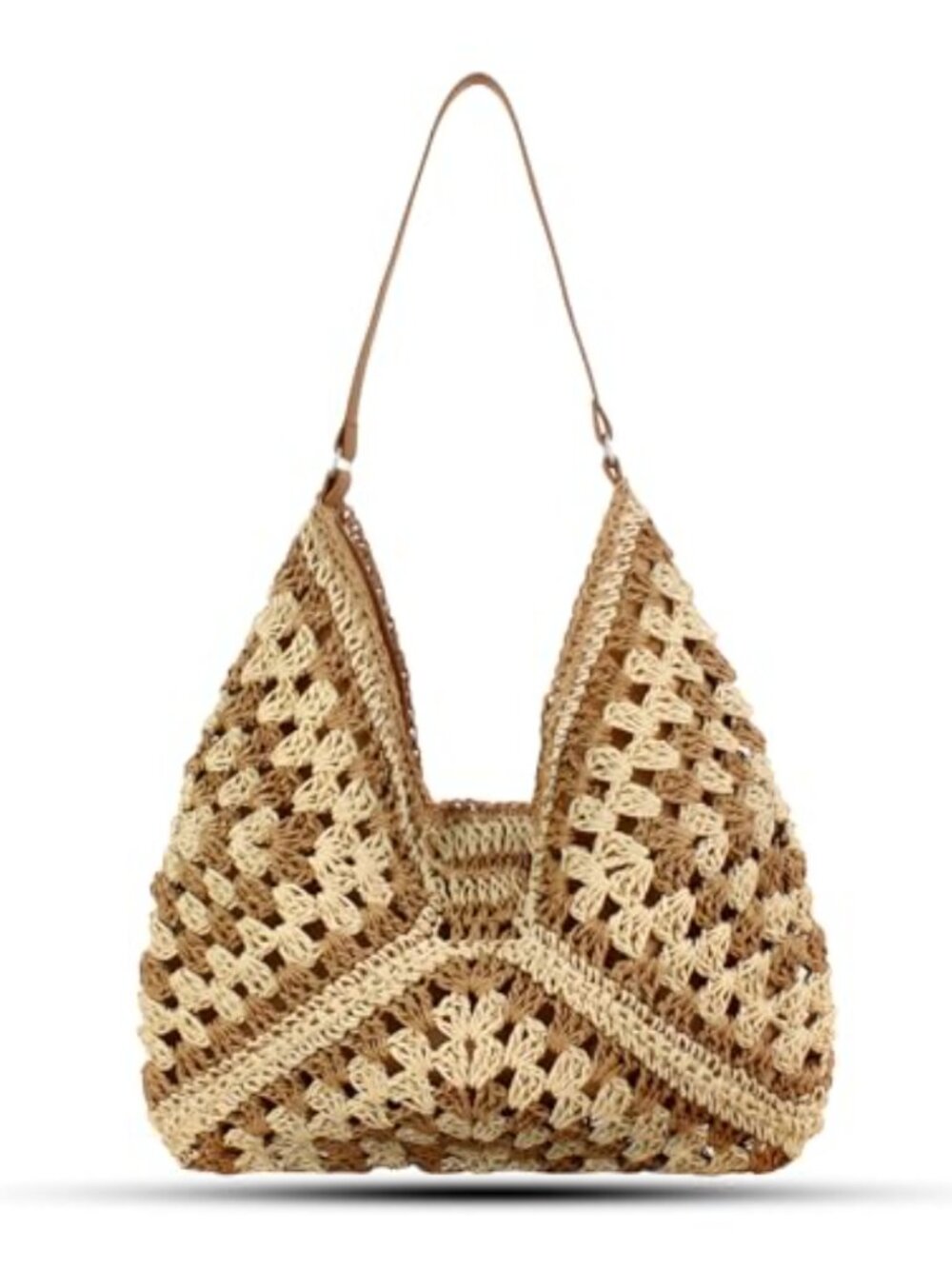 Handwoven Straw Beach Tote Bag Large Woven Shoulder Bag Travel Shopper